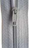 Z4723 18cm Pale Mid Grey Nylon Pin Lock No.3 Closed End Zip - Ribbonmoon