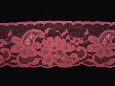 L282 8cm Dusky Hot Pink Flat Lace - Ribbonmoon
