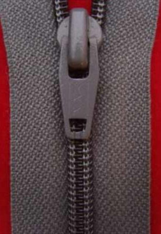 Z0672 YKK 25.5cm Deep Mid Grey Nylon No.5 Open End Zip - Ribbonmoon