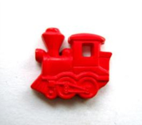B8865 16mm Red Train Shaped Childrens Shank Button - Ribbonmoon