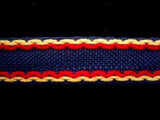 FT957 14mm Navy, Red and Yellow Woven Braid Trimming - Ribbonmoon