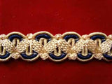 FT822 16mm Navy and Creams Rachel Braid Trimming
