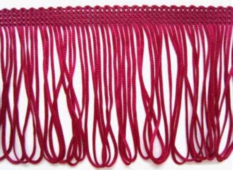 FT084 75mm Wine Looped Dress Fringe - Ribbonmoon