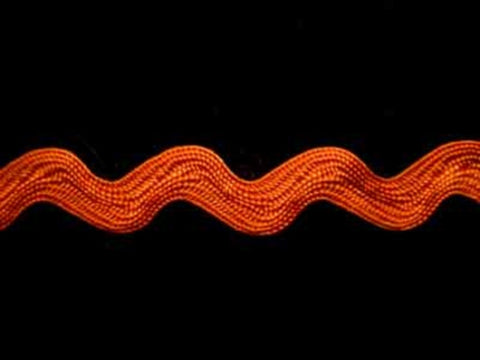 RIC31 13mm Dusky Orange Rayon Ric Rac Braid - Ribbonmoon