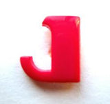 B7052 15mm Letter J Alphabet Shank Button Shocking Pink