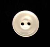 B9917 15mm Ivory Pearlised Polyester 2 Hole Button with Indented Ring