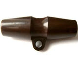 B4446 31mm Dark Brown Gloss Toggle Button on a Shank - Ribbonmoon