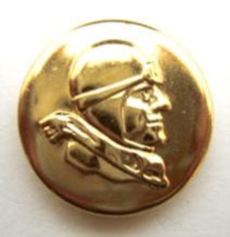 B15014 20mm Gold Metal Alloy Shank Button, Old Pilot Design - Ribbonmoon