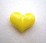 B14270 16mm Lemon Love Heart Shape Gloss Novelty Shank Button - Ribbonmoon