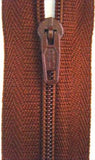 Z3480 18cm Hot Chocolate Brown Nylon Pin Lock No.3 Closed End Zip - Ribbonmoon