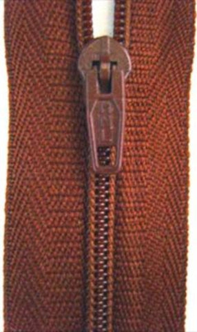 Z3480 18cm Hot Chocolate Brown Nylon Pin Lock No.3 Closed End Zip - Ribbonmoon