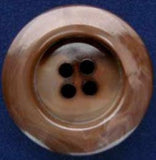B2713 25mm Mist and Rosy Browns Gloss 4 Hole Button - Ribbonmoon