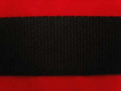 WEB2 38mm Black Polypropylene Webbing - Ribbonmoon