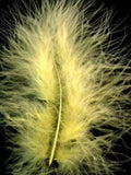 MARAB44 Lemon Marabou Feathers, 20 per pack. 10cm x 15cm approx - Ribbonmoon