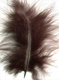 MARAB49 Dark Brown Marabou Feathers, 20 per pack. 10cm x 15cm approx - Ribbonmoon
