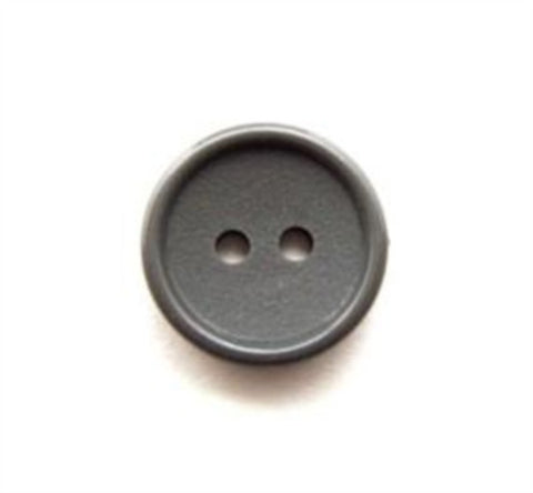 B11964 14mm Mid Grey Matt Centre 2 Hole Button - Ribbonmoon