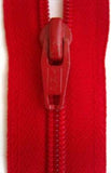 Z0624 YKK 56cm Deep Red Nylon No.5 Open End Zip - Ribbonmoon