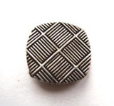 B5240 17mm Antique Silver Metal Alloy Textured Shank Button - Ribbonmoon