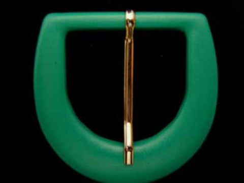 BK35 Green Leatherette Covered Metal Buckle, 40mm Inside Width