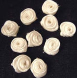 RB410 9mm Natural White Satin Ribbon Rose Bud - Ribbonmoon