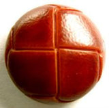B13901 22mm Rust Brown Leather Effect "Football" Shank Button - Ribbonmoon