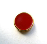 B5853 14mm Claret and Gilded Gold Poly Shank Button - Ribbonmoon