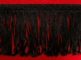 FT2014 73mm Black Looped Fringe on a Decorated Braid - Ribbonmoon