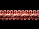 FT1785 13mm Vieux Rose Pink and Ivory Corded Braid - Ribbonmoon