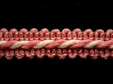 FT1785 13mm Vieux Rose Pink and Ivory Corded Braid - Ribbonmoon