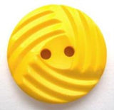 B5750 22mm Sunshine Yellow Gloss Grooved Design 2 Hole Button - Ribbonmoon