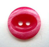 B5009 16mm Frosted Cardinal Pink Gloss Oval Centre 2 Hole Button - Ribbonmoon