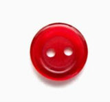 B0178 11mm Pale Red Polyester 2 Hole Button - Ribbonmoon