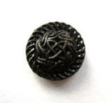 B6211 16mm Black Textured and Domed Shank Button - Ribbonmoon