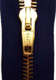 Z4098 20cm Deep Navy Optilon, Brass Teeth No.5 Closed End Zip