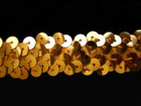 SQBRAID17 21mm Gold Elasticated Stretch Sequin Braid Trim - Ribbonmoon