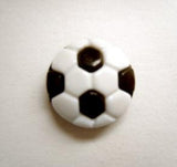 B13048 15mm Black and White Football Design Novelty Shank Button - Ribbonmoon