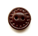 B10627 16mm Brown 2 Hole Leather Button - Ribbonmoon