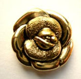 B12039 20mm Gilded Gold Poly Rose Design Shank Button - Ribbonmoon