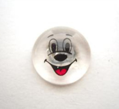 B15764 15mm Clear Casper Face Design Childrens Picture Shank Button - Ribbonmoon