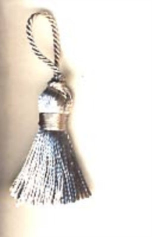 TAS27 Silver Grey Satin Sheen Key Tassel