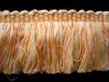 FT1422 55mm Creams, Primrose and Pale Orange Cut Ruched Fringing - Ribbonmoon