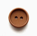 B10430 14mm Fawn Brown Matt Centre 2 Hole Button