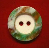 B3104 17mm Brown, Natural and Parakeet Green Matt Centre 2 Hole Button - Ribbonmoon