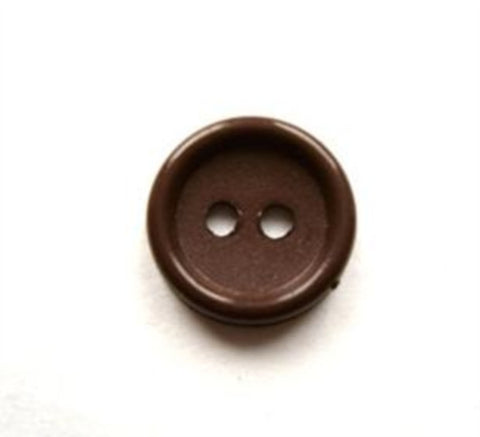B16679 14mm Misty Dark Brown Matt Centre 2 Hole Button - Ribbonmoon