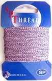 GLITTHREAD01 Lilac Decorative Glitter Thread, Washable,10 Metre Card - Ribbonmoon