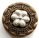 B9728 21mm Silver and Antique Brass Gilded Shank Button - Ribbonmoon