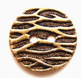 B7750 19mm Gold and Black Metal Alloy Textured 2 Hole Button - Ribbonmoon