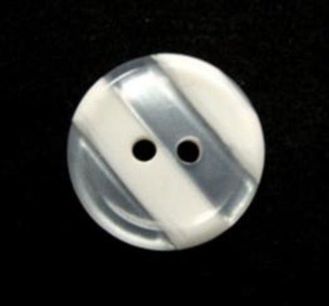 B16142 18mm Bridal White and Pearl Variegated Polyester 2 Hole Button - Ribbonmoon