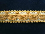 FT1130 19mm Golds-Pearl White Cord Decorated Braid Trimming