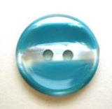 B8075 18mm Peacock Blue and Pearl Variegated Polyester 2 Hole Button - Ribbonmoon